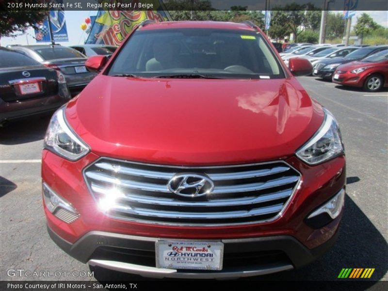 Regal Red Pearl / Beige 2016 Hyundai Santa Fe SE