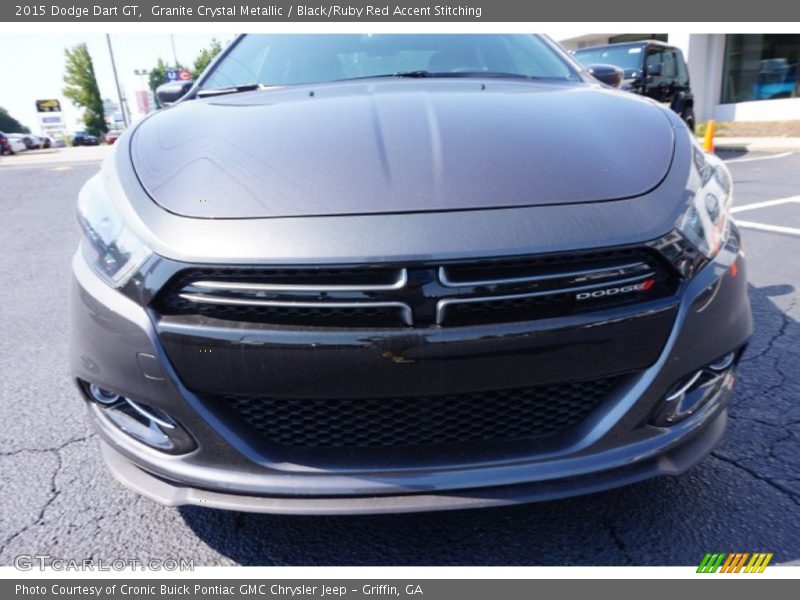 Granite Crystal Metallic / Black/Ruby Red Accent Stitching 2015 Dodge Dart GT