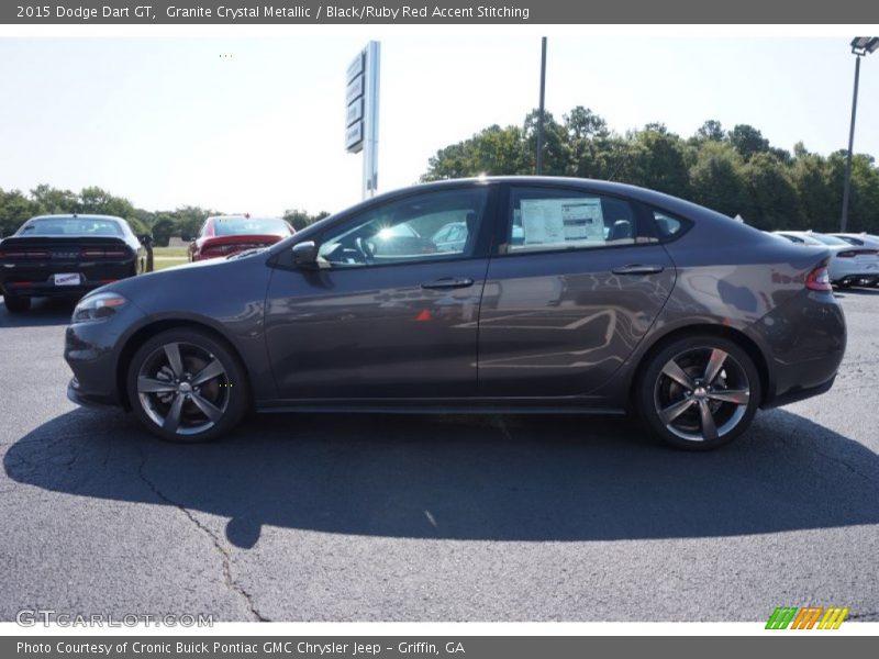 Granite Crystal Metallic / Black/Ruby Red Accent Stitching 2015 Dodge Dart GT