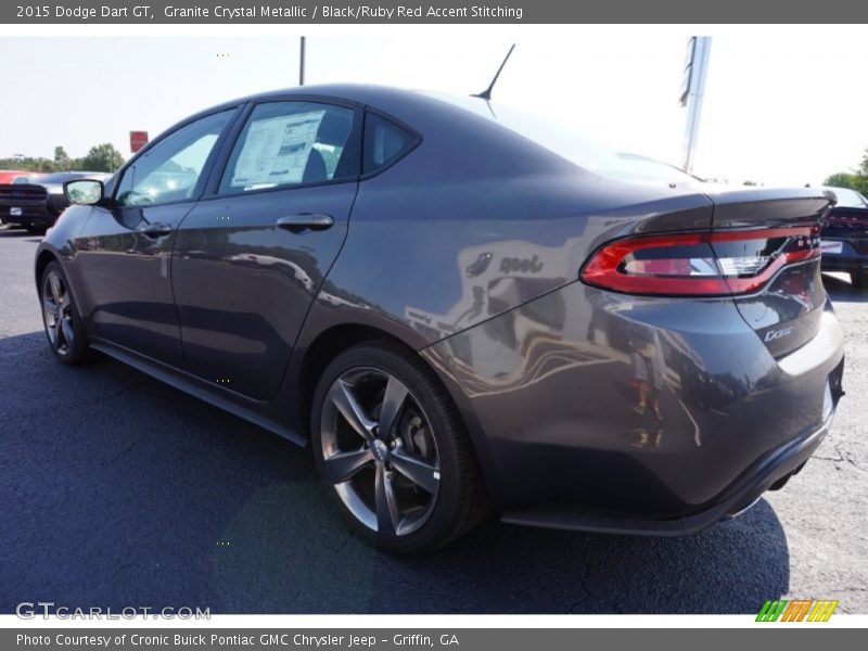 Granite Crystal Metallic / Black/Ruby Red Accent Stitching 2015 Dodge Dart GT