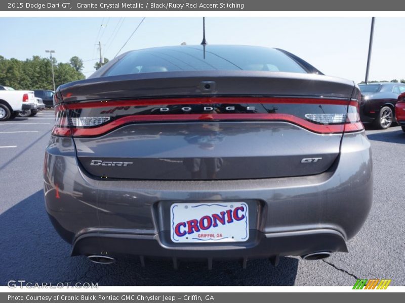Granite Crystal Metallic / Black/Ruby Red Accent Stitching 2015 Dodge Dart GT