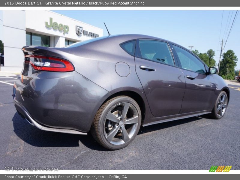 Granite Crystal Metallic / Black/Ruby Red Accent Stitching 2015 Dodge Dart GT