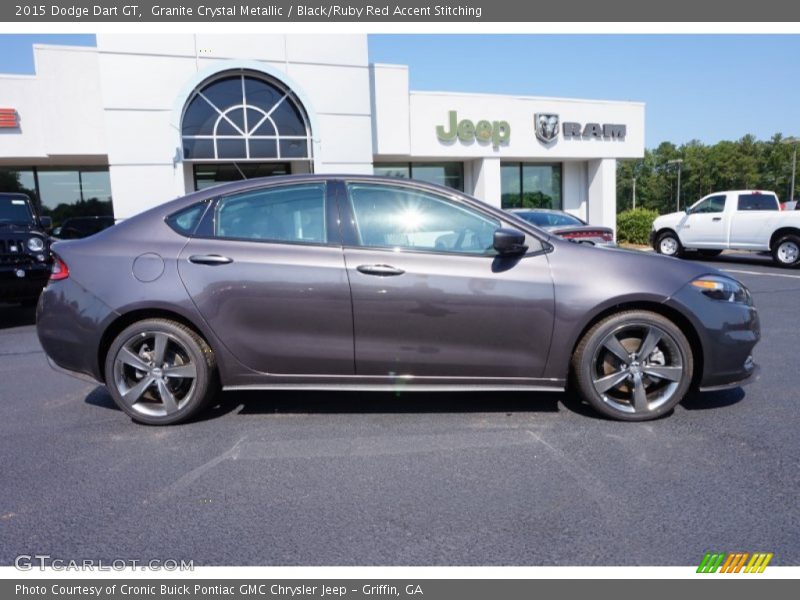 Granite Crystal Metallic / Black/Ruby Red Accent Stitching 2015 Dodge Dart GT