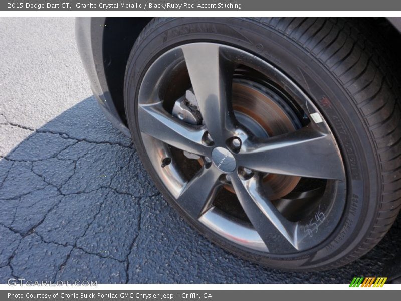 Granite Crystal Metallic / Black/Ruby Red Accent Stitching 2015 Dodge Dart GT