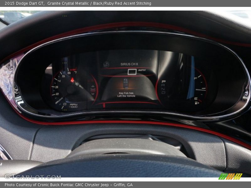 Granite Crystal Metallic / Black/Ruby Red Accent Stitching 2015 Dodge Dart GT