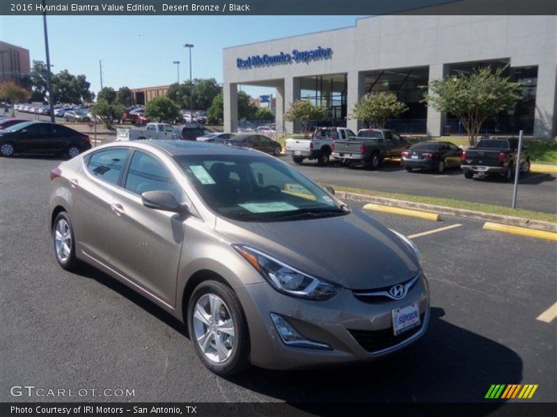 Desert Bronze / Black 2016 Hyundai Elantra Value Edition