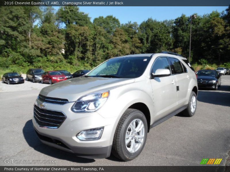 Champagne Silver Metallic / Jet Black 2016 Chevrolet Equinox LT AWD