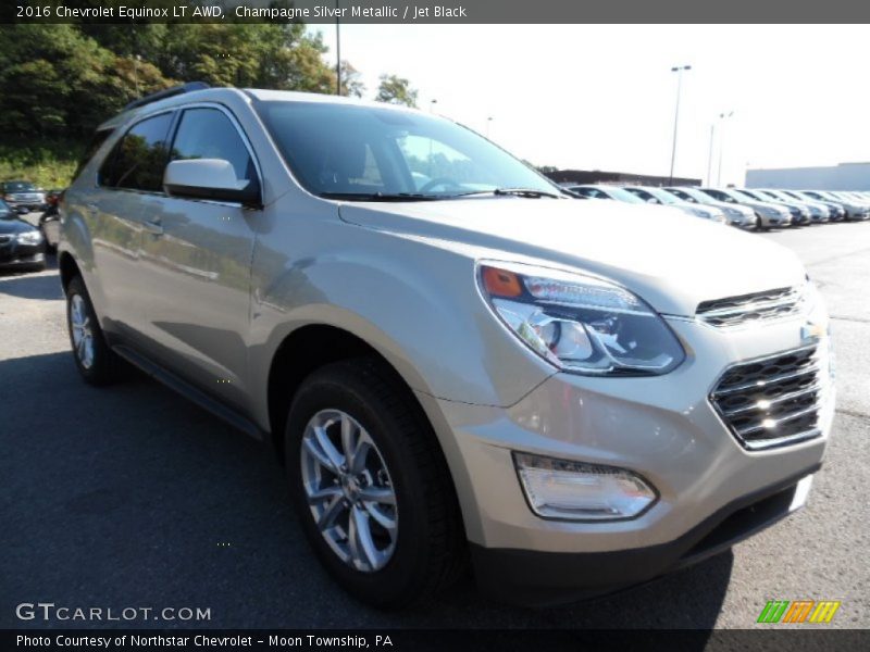 Champagne Silver Metallic / Jet Black 2016 Chevrolet Equinox LT AWD