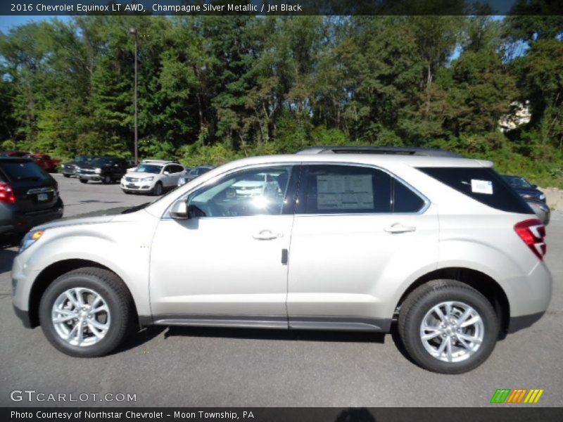Champagne Silver Metallic / Jet Black 2016 Chevrolet Equinox LT AWD