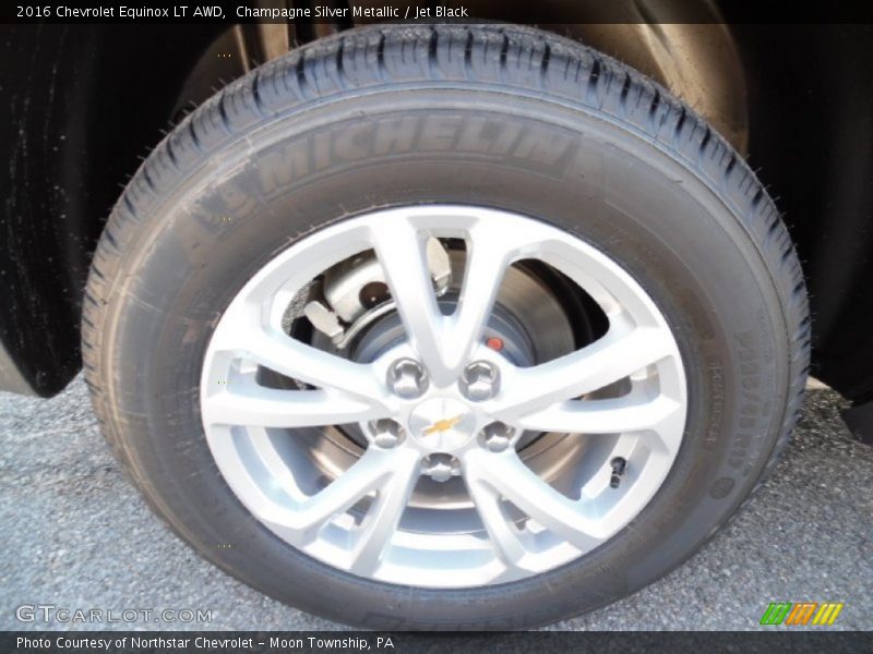 Champagne Silver Metallic / Jet Black 2016 Chevrolet Equinox LT AWD