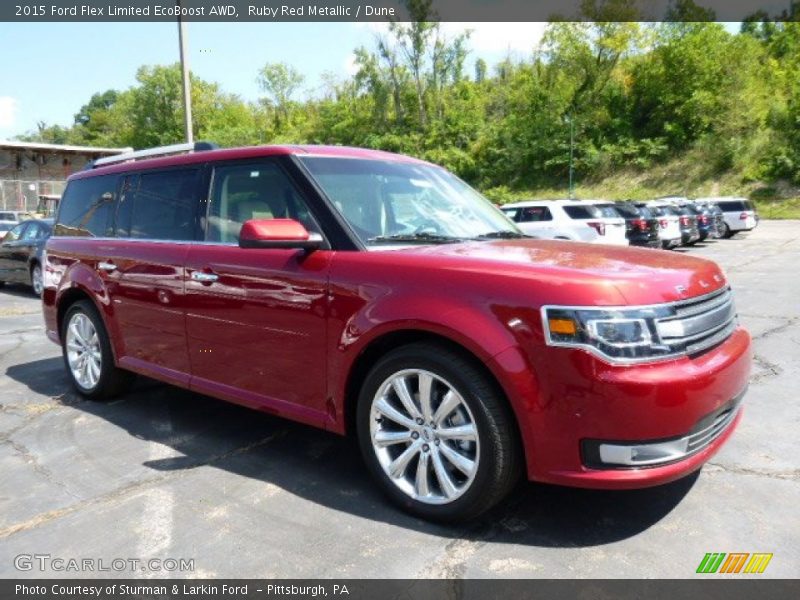 Ruby Red Metallic / Dune 2015 Ford Flex Limited EcoBoost AWD