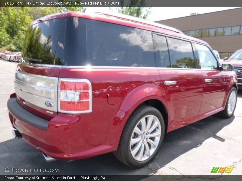 Ruby Red Metallic / Dune 2015 Ford Flex Limited EcoBoost AWD