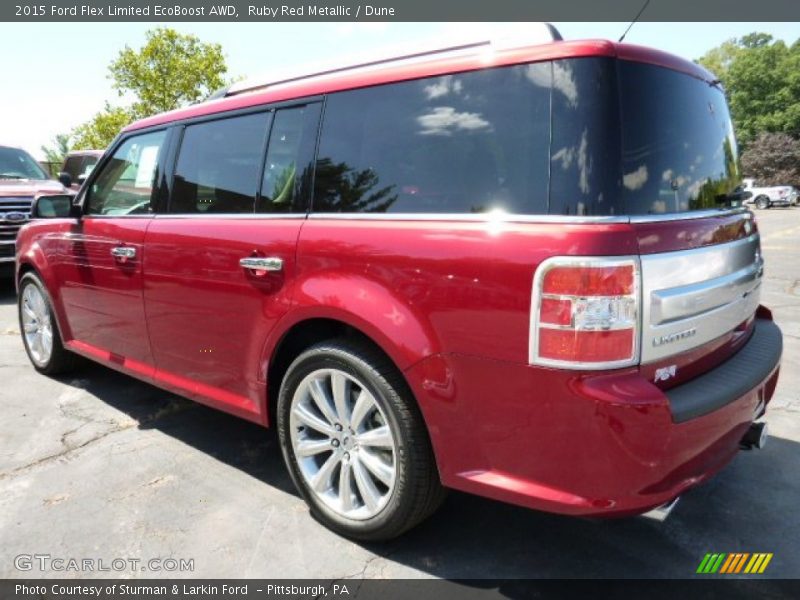 Ruby Red Metallic / Dune 2015 Ford Flex Limited EcoBoost AWD