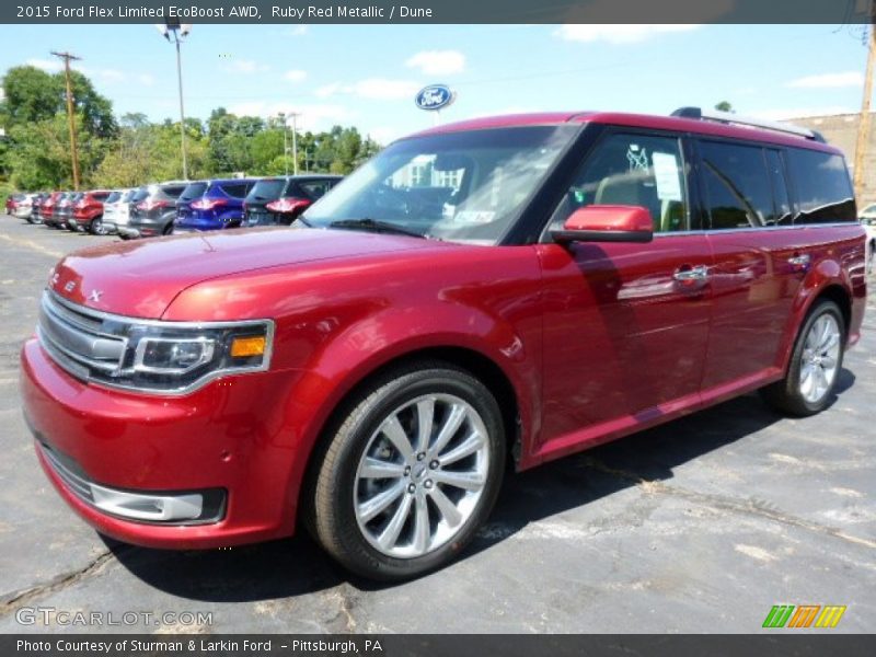 Ruby Red Metallic / Dune 2015 Ford Flex Limited EcoBoost AWD