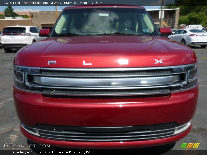 Ruby Red Metallic / Dune 2015 Ford Flex Limited EcoBoost AWD