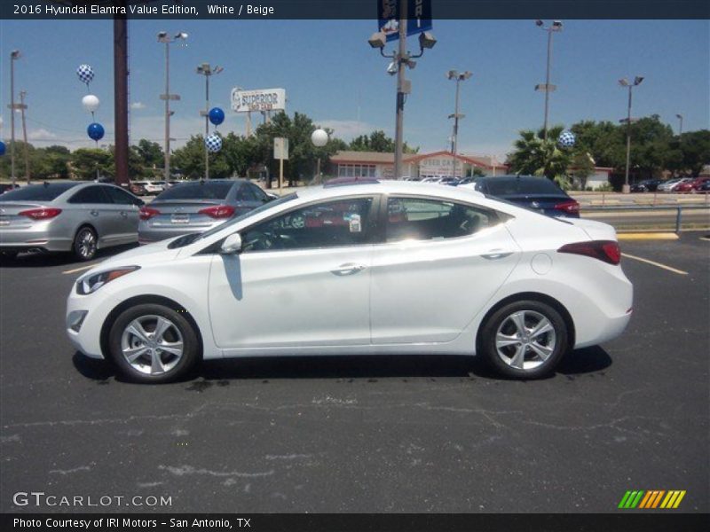 White / Beige 2016 Hyundai Elantra Value Edition