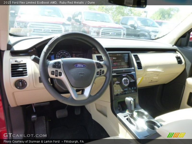 Ruby Red Metallic / Dune 2015 Ford Flex Limited EcoBoost AWD