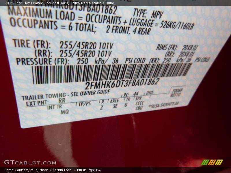 Ruby Red Metallic / Dune 2015 Ford Flex Limited EcoBoost AWD