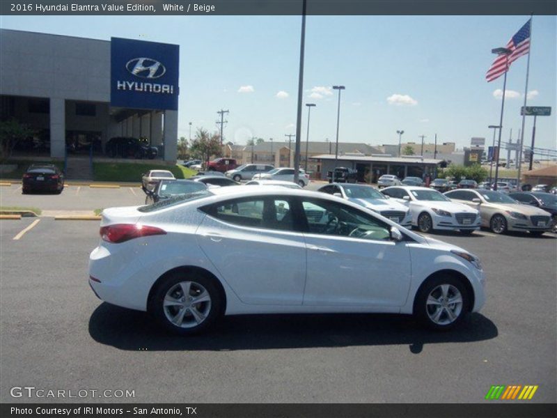 White / Beige 2016 Hyundai Elantra Value Edition