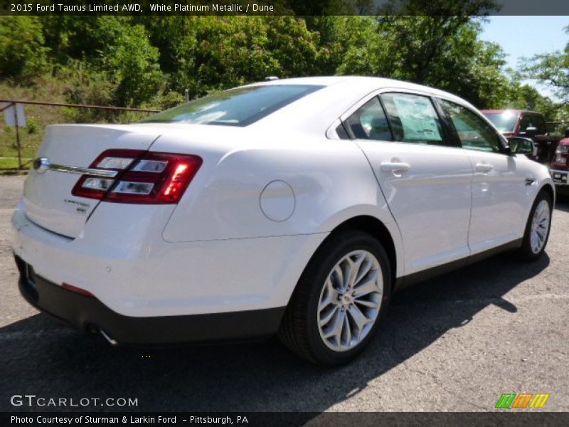 White Platinum Metallic / Dune 2015 Ford Taurus Limited AWD