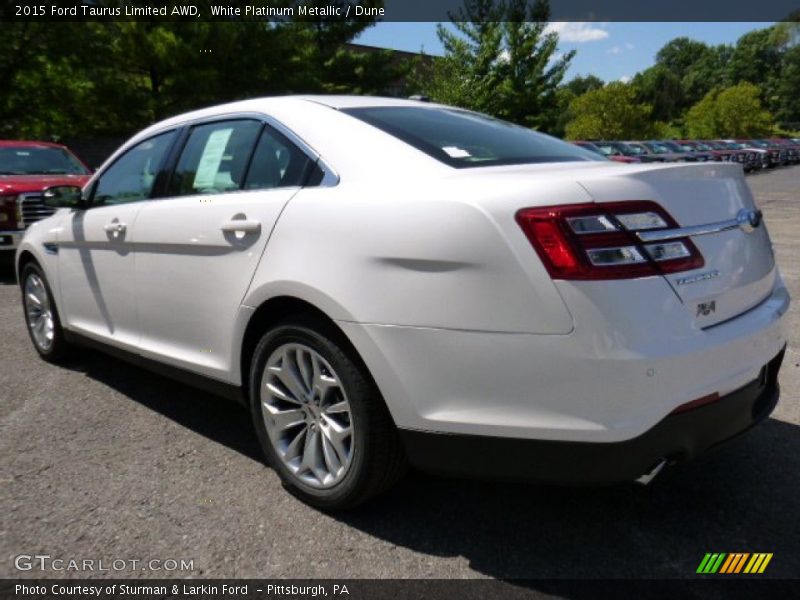White Platinum Metallic / Dune 2015 Ford Taurus Limited AWD