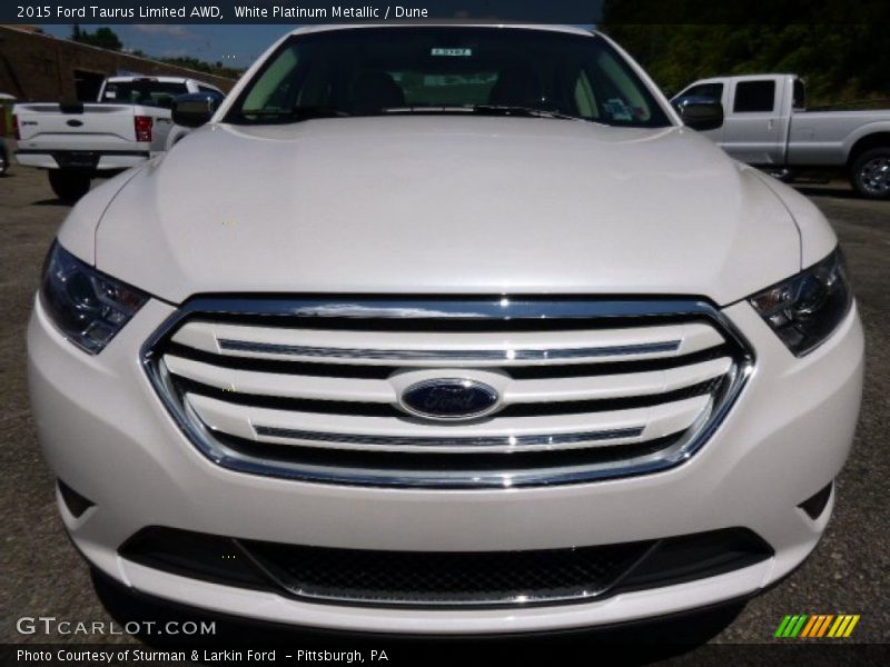 White Platinum Metallic / Dune 2015 Ford Taurus Limited AWD