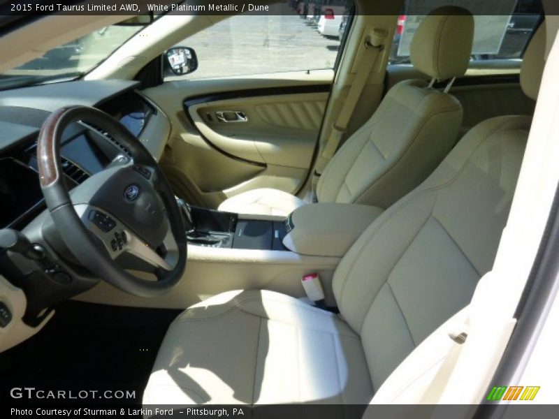 White Platinum Metallic / Dune 2015 Ford Taurus Limited AWD