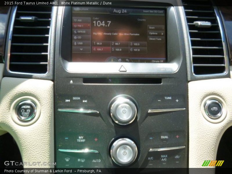 White Platinum Metallic / Dune 2015 Ford Taurus Limited AWD