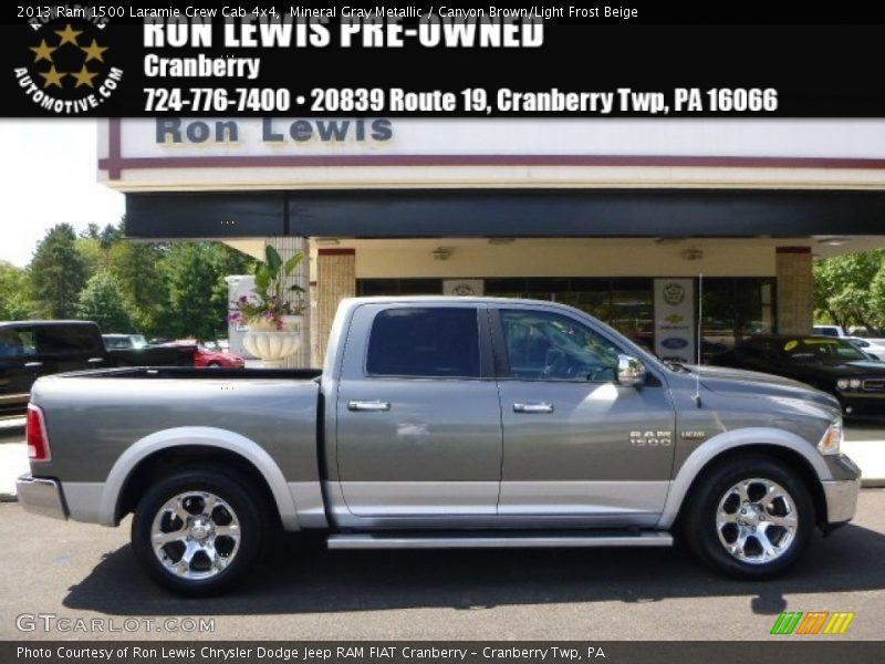 Mineral Gray Metallic / Canyon Brown/Light Frost Beige 2013 Ram 1500 Laramie Crew Cab 4x4