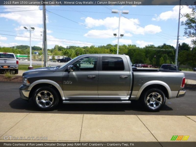 Mineral Gray Metallic / Canyon Brown/Light Frost Beige 2013 Ram 1500 Laramie Crew Cab 4x4