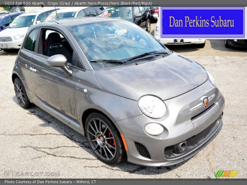 Grigio (Gray) / Abarth Nero/Rosso/Nero (Black/Red/Black) 2013 Fiat 500 Abarth