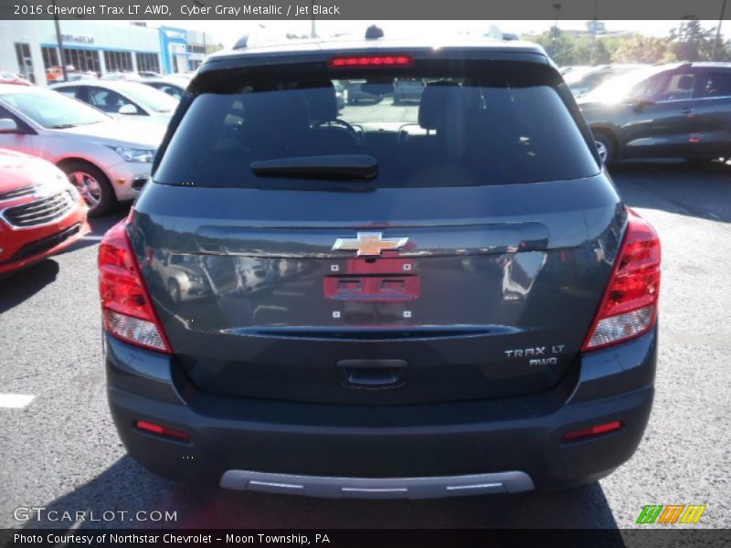 Cyber Gray Metallic / Jet Black 2016 Chevrolet Trax LT AWD
