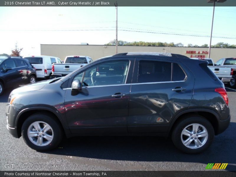 Cyber Gray Metallic / Jet Black 2016 Chevrolet Trax LT AWD