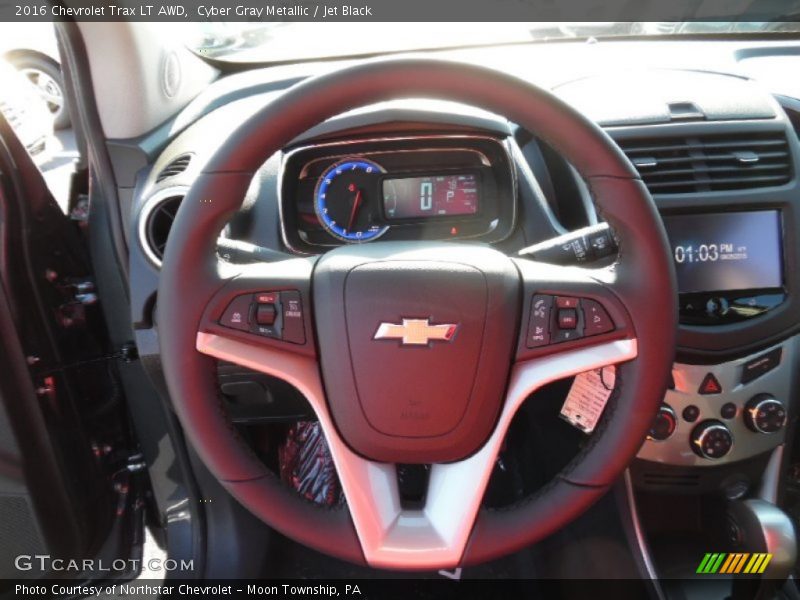 Cyber Gray Metallic / Jet Black 2016 Chevrolet Trax LT AWD