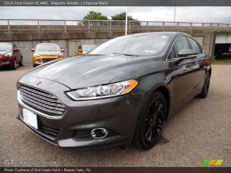 Magnetic Metallic / Charcoal Black 2016 Ford Fusion SE AWD