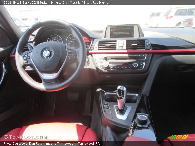 Mineral Grey Metallic / Black/Red Highlight 2012 BMW 3 Series 328i Sedan