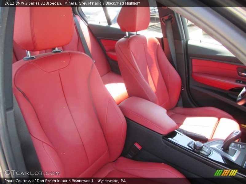 Mineral Grey Metallic / Black/Red Highlight 2012 BMW 3 Series 328i Sedan