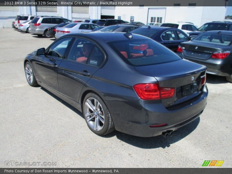 Mineral Grey Metallic / Black/Red Highlight 2012 BMW 3 Series 328i Sedan