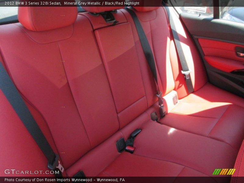 Mineral Grey Metallic / Black/Red Highlight 2012 BMW 3 Series 328i Sedan