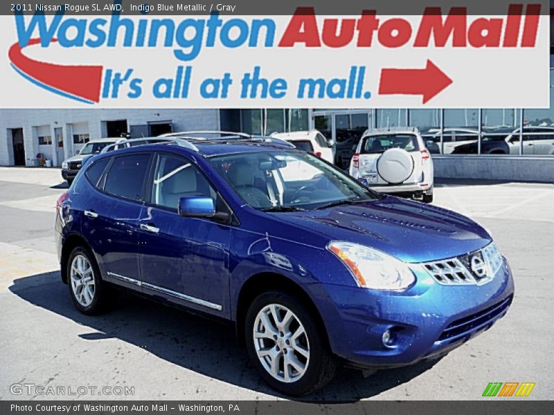 Indigo Blue Metallic / Gray 2011 Nissan Rogue SL AWD