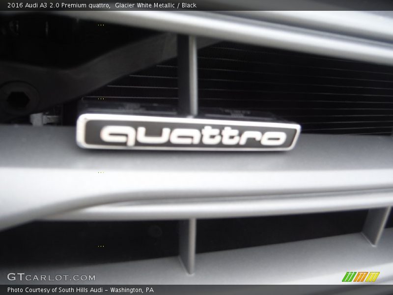 Glacier White Metallic / Black 2016 Audi A3 2.0 Premium quattro
