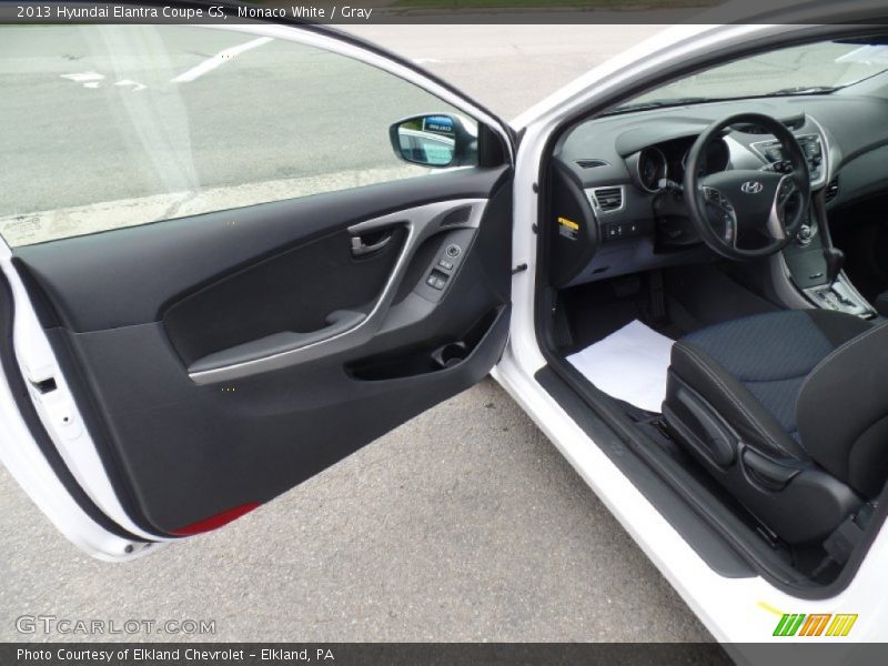 Monaco White / Gray 2013 Hyundai Elantra Coupe GS