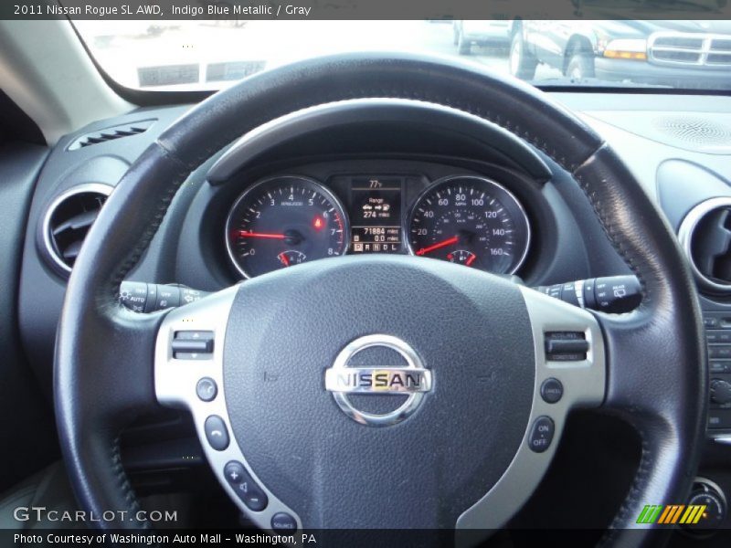 Indigo Blue Metallic / Gray 2011 Nissan Rogue SL AWD