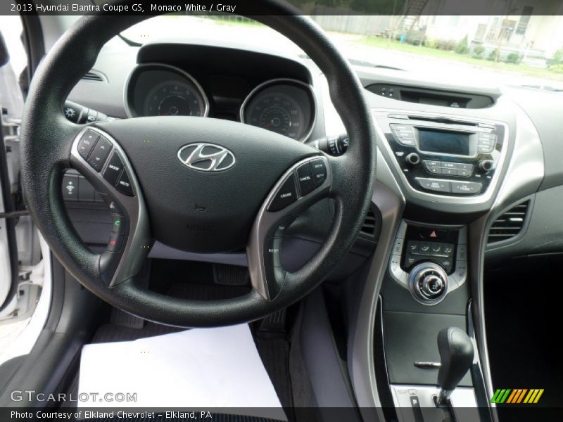 Monaco White / Gray 2013 Hyundai Elantra Coupe GS