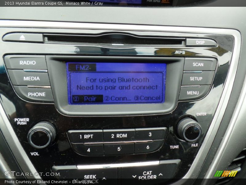 Monaco White / Gray 2013 Hyundai Elantra Coupe GS