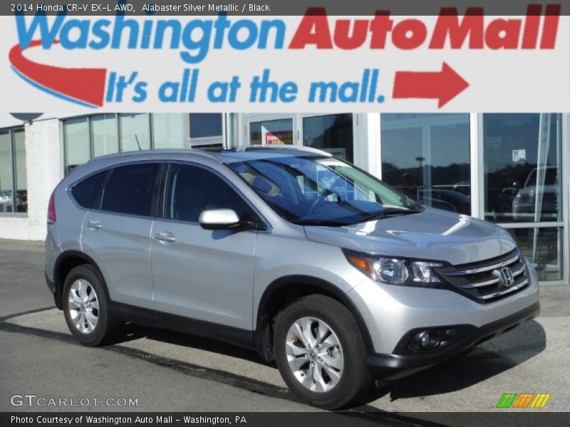 Alabaster Silver Metallic / Black 2014 Honda CR-V EX-L AWD