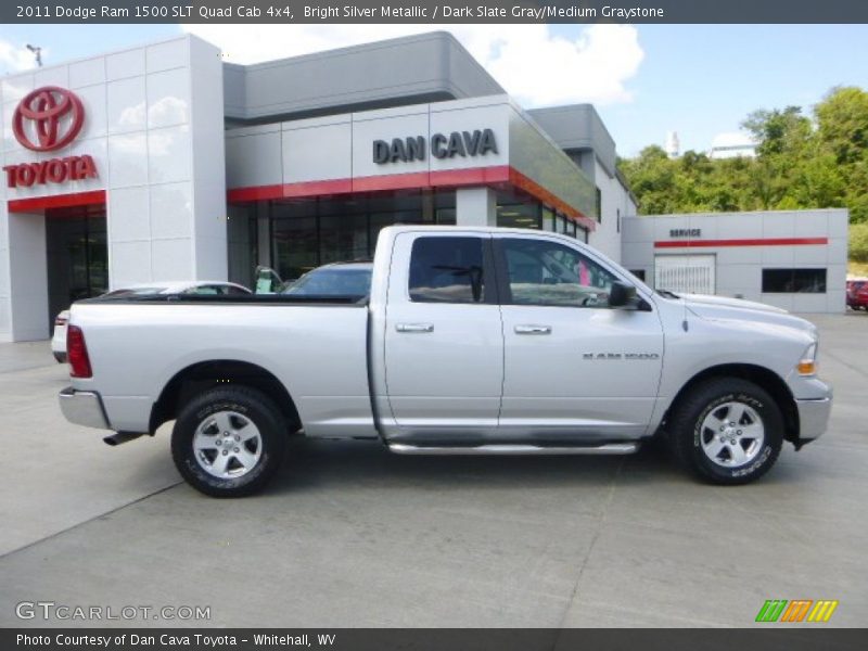 Bright Silver Metallic / Dark Slate Gray/Medium Graystone 2011 Dodge Ram 1500 SLT Quad Cab 4x4