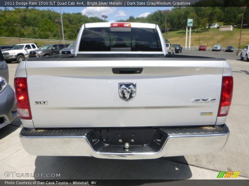 Bright Silver Metallic / Dark Slate Gray/Medium Graystone 2011 Dodge Ram 1500 SLT Quad Cab 4x4
