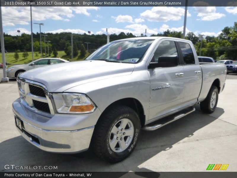 Bright Silver Metallic / Dark Slate Gray/Medium Graystone 2011 Dodge Ram 1500 SLT Quad Cab 4x4