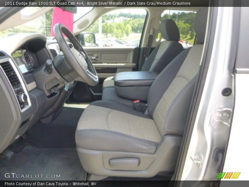 Bright Silver Metallic / Dark Slate Gray/Medium Graystone 2011 Dodge Ram 1500 SLT Quad Cab 4x4